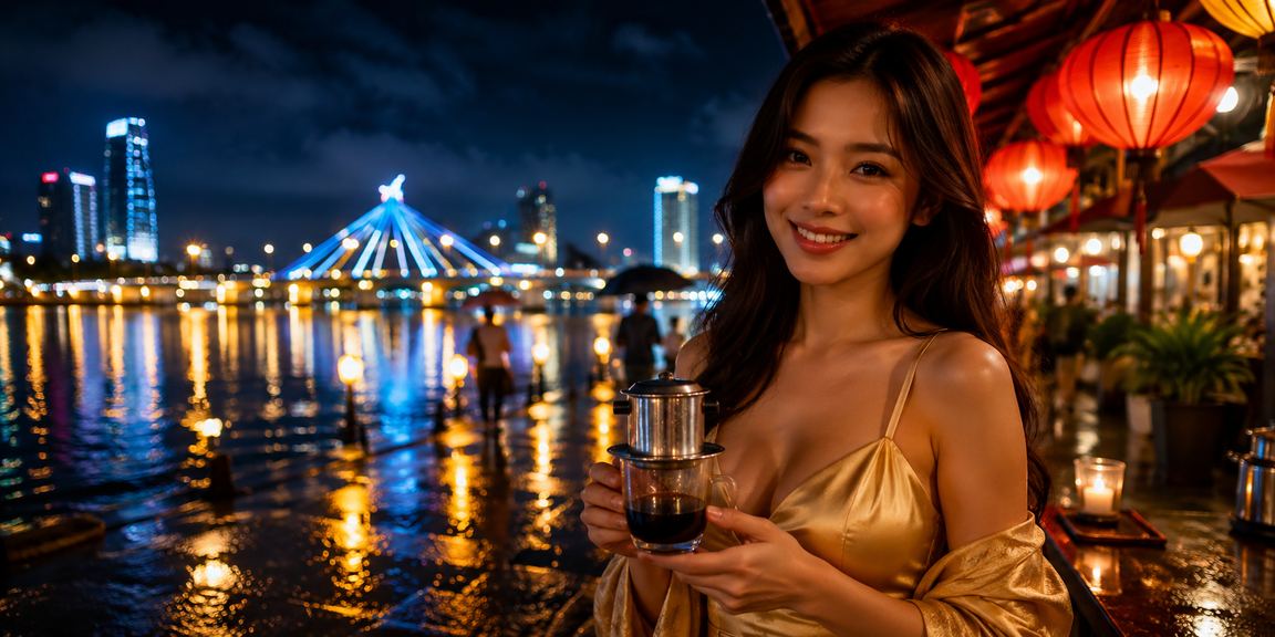 Người hâm mộ bóng đá tại Đà Nẵng theo dõi kèo trận đấu trên điện thoại bên ly cà phê