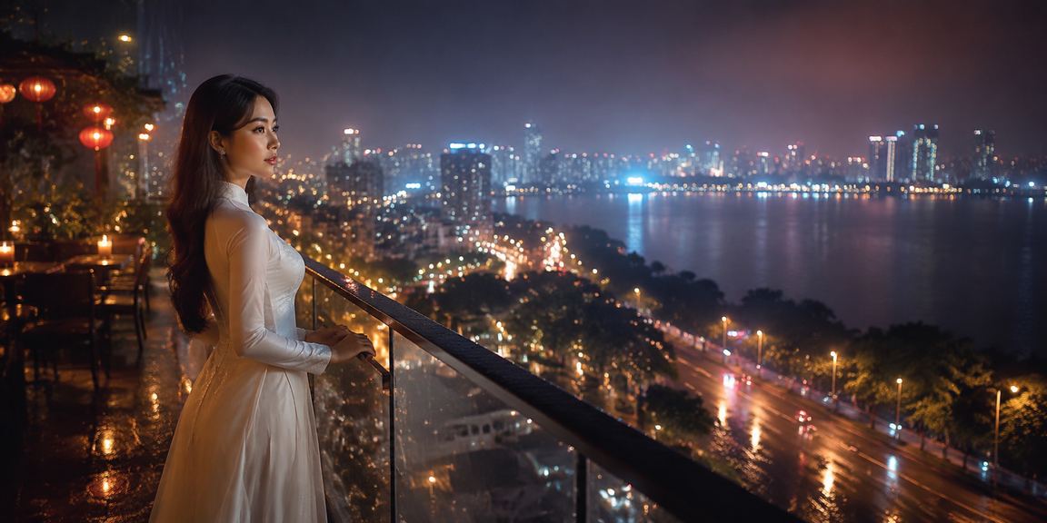 Không gian cá cược casino phong cách Hà Nội với trang phục áo dài truyền thống