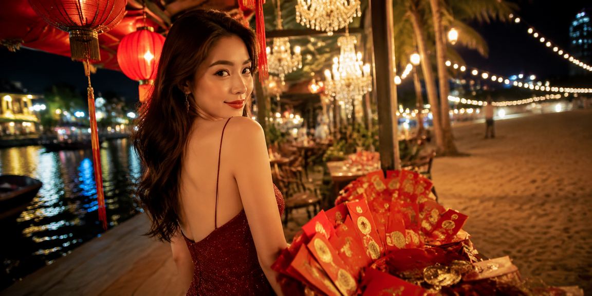 Bì thư đỏ may mắn và bầu không khí thưởng Tết tại Hội An cùng giao diện nhận thưởng sabong24
